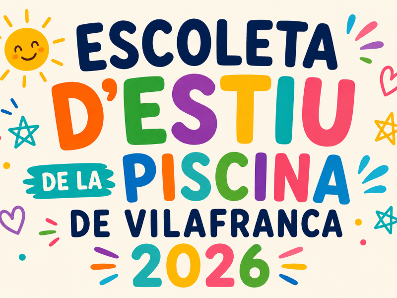 ESCOLETA D'ESTIU DE LA PISCINA DE VILAFRANCA 2026 - SETMANA 6 - 27/07 al 31/07