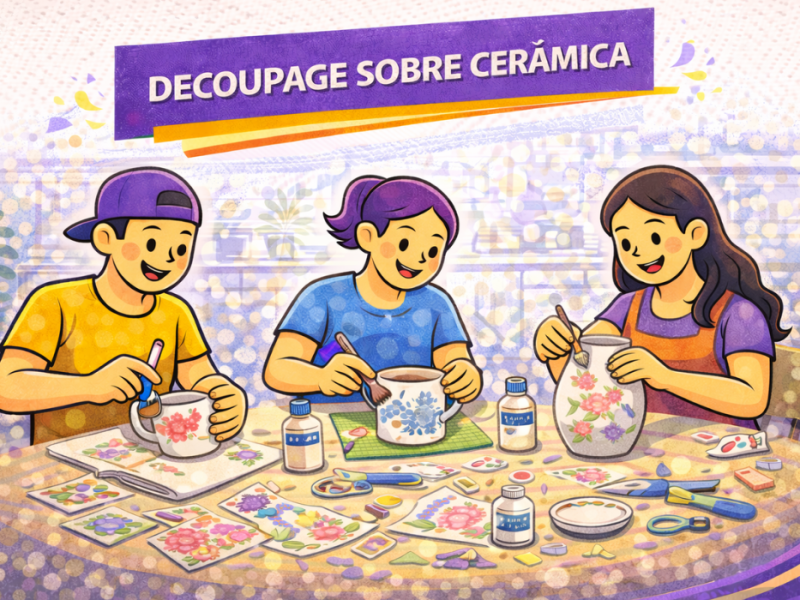 Taller de Decoupage sobre Telas