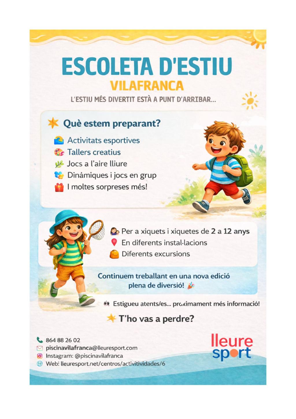 Escoleta d’Estiu Vilafranca 2026 ☀️